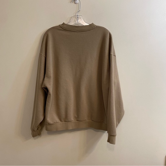 Alo Accolade Crewneck Pullover Sweatshirt Gravel Beige Oversized Women’s M READ* - Picture 13 of 14